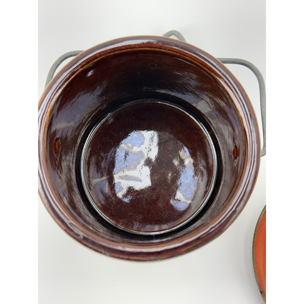 Vintage 1981 Century Pride Wisconsin Bacon Cheese Stoneware Crock with Wire Bail - Picture 8 of 11